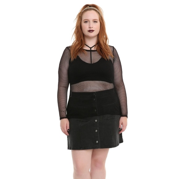 plus size fishnet shirt